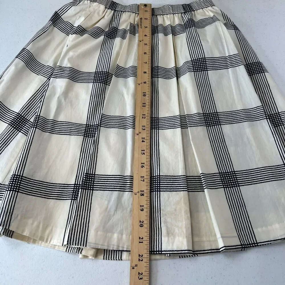 Tory Burch Womens Black &‎ White Plaid Skirt Size 2 Preppy Classic Capsule
